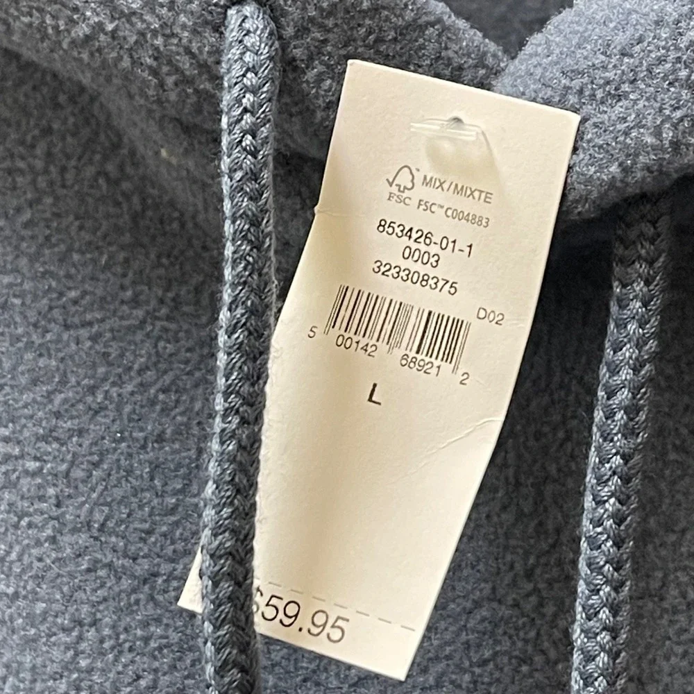 GAP‎ Athletic Fleece Men's L Cornflower Blue Heavyweight Hoodie Sweatshirt NWT